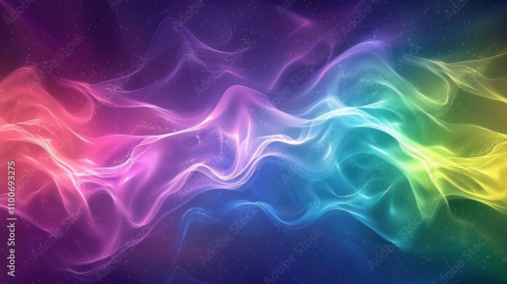 Obraz premium Rainbow smoke wave abstract background.