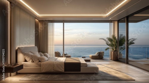 Wallpaper Mural Oceanfront residence with minimalist design, private balcony, and panoramic sea view Torontodigital.ca