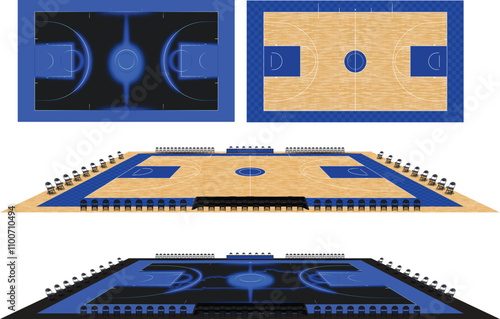basketball floor court indoor blue light