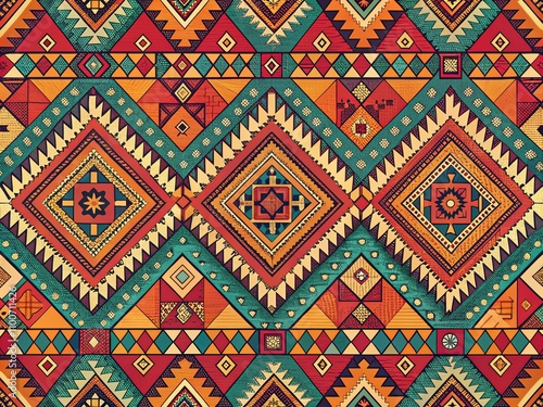 Wallpaper Mural Minimalist Illustration of Intricate Aztec Patterns in Earthy Tones, Showcasing Geometric Shapes and Textures for Modern Decor and Aesthetic Appeal Torontodigital.ca