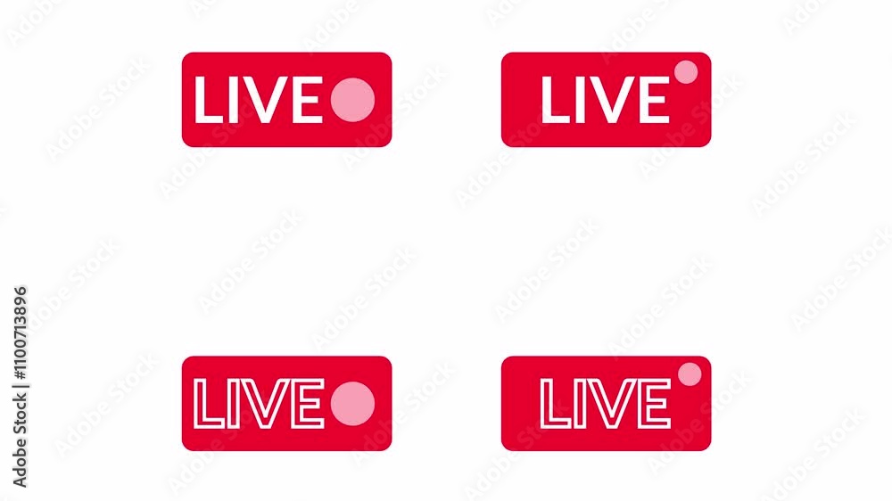 Animated icon designed for live video, live streaming icon animation, colorful live streaming icon animation, live symbol. Animated icon designed for live video, live streaming icon animation, colorful live streaming icon animation, live symbol.