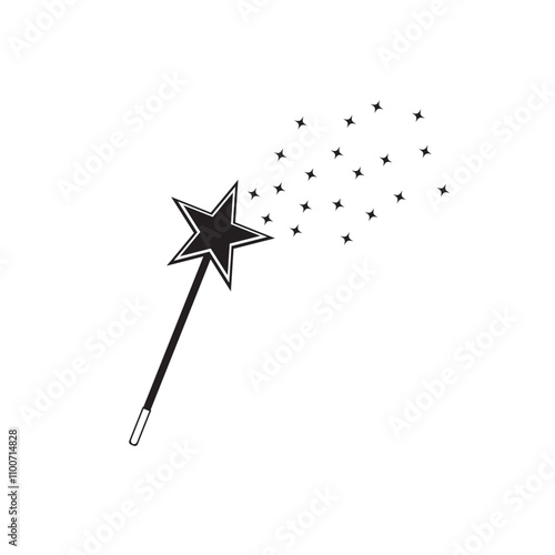 Magic wand icon symbol. Magic wand with star icon. vector illustration.