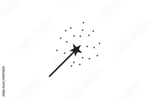 Magic wand icon symbol. Magic wand with star icon. vector illustration.