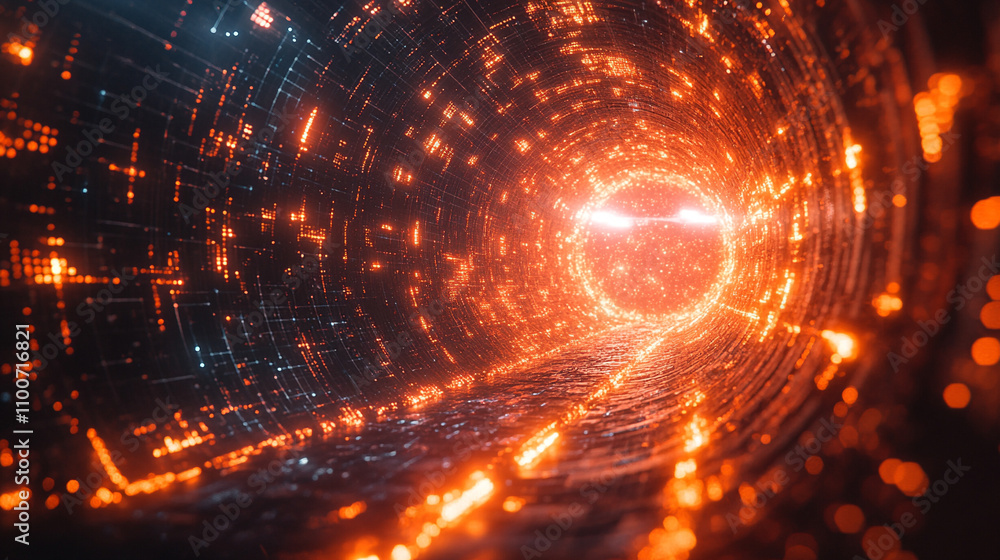Fototapeta premium dynamic digital background featuring abstract geometric patterns and vibrant colors, symbolizing modern technology and innovation in a visually stimulating way
