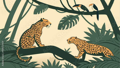 Leopards in the Jungle: Wildlife and Tropical Nature