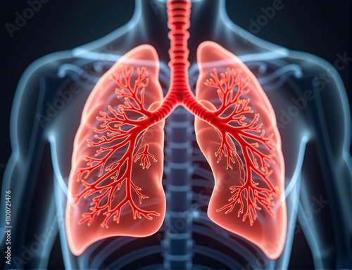 Lungs 3d illustration photo