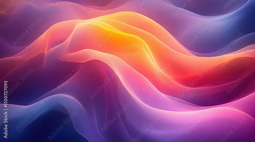 Fototapeta premium Abstract Colorful Waves Digital Art Background