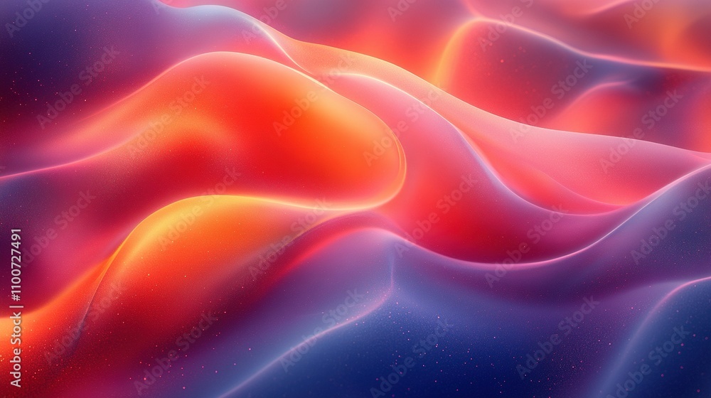 Fototapeta premium Abstract Red Orange Blue Waves Flowing Pattern