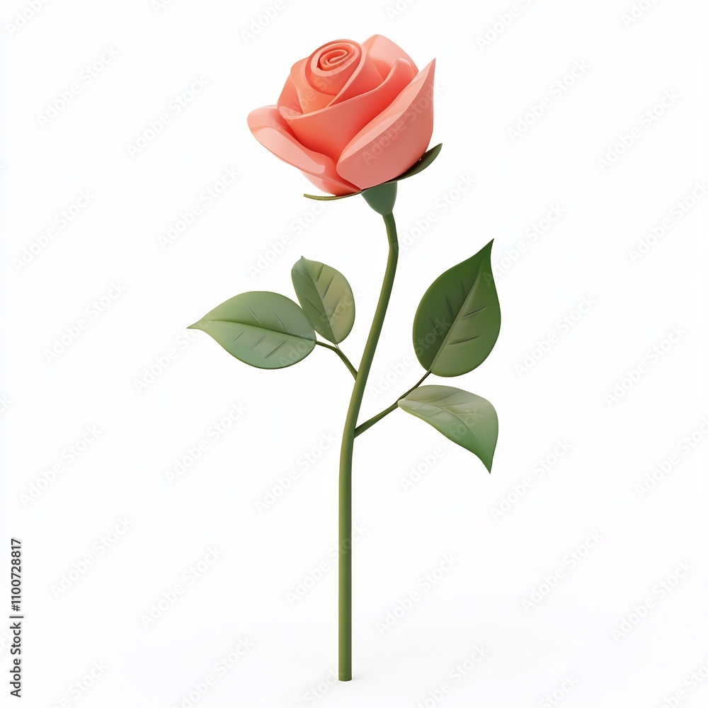 Obraz premium Elegant 3D of a Vibrant Christmas Rose Bloom