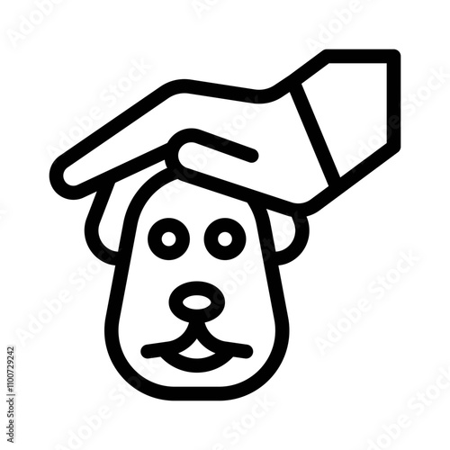 dog sitting line icon