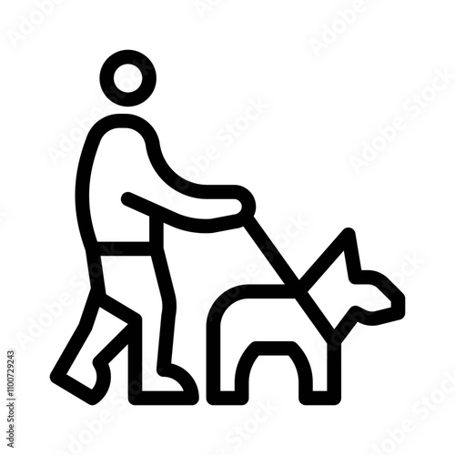 dog walker line icon