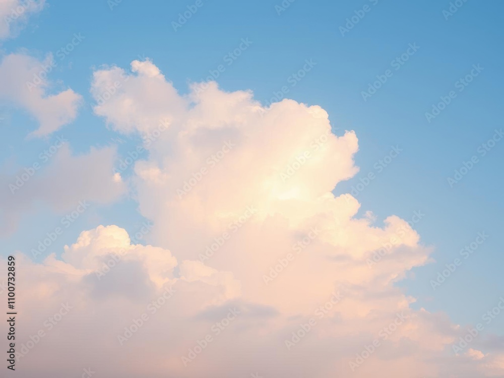 Obraz premium Sun and clouds with soft pastel hues creating a serene and dreamy atmosphere, colors, atmosphere