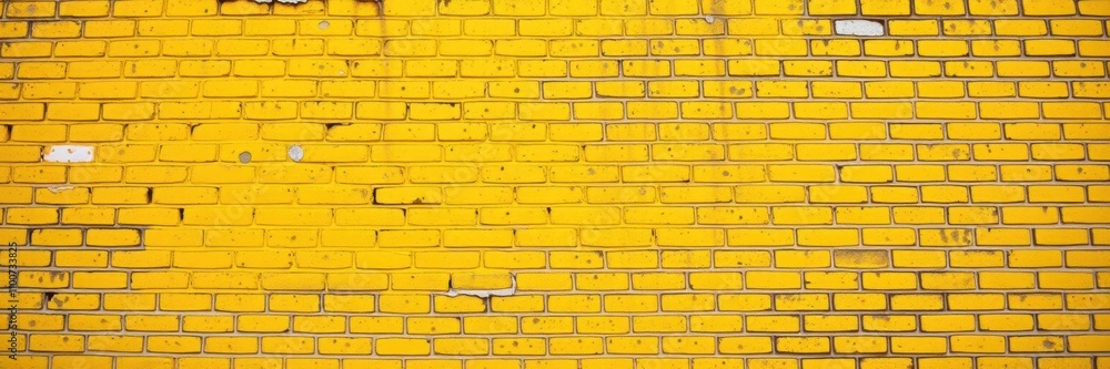 Obraz premium Yellow brick wall background with rough texture, perfect for adding a rustic touch to your designs, rustic, design