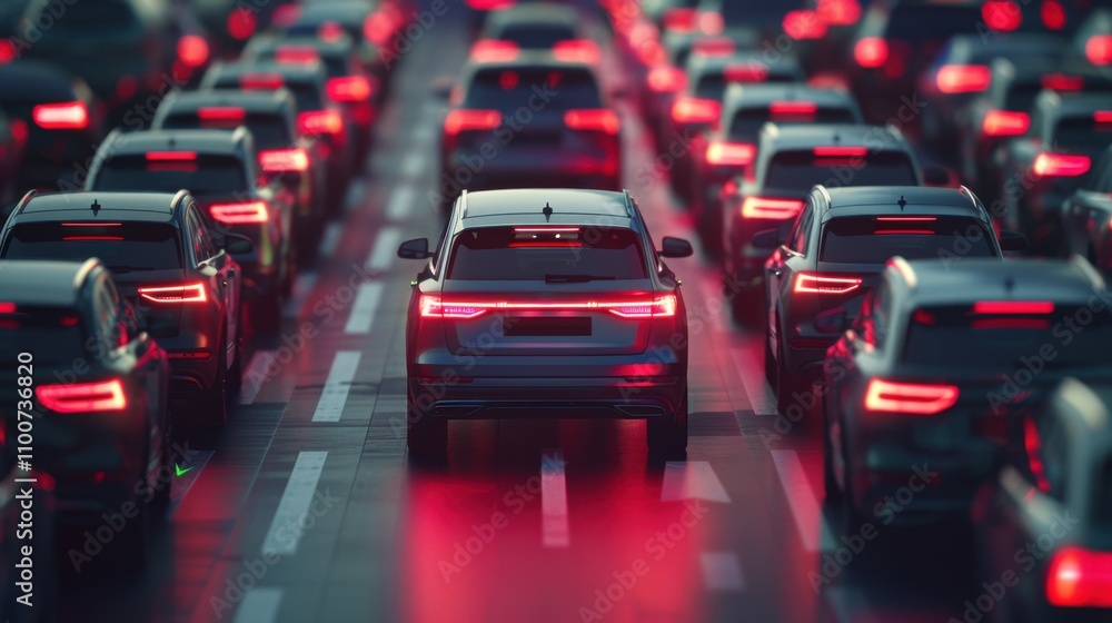 Obraz premium Lane Departure Warning: A safety feature that alerts drivers when their vehicle unintentionally drifts from its lane, reducing the risk of collisions and enhancing awareness. 