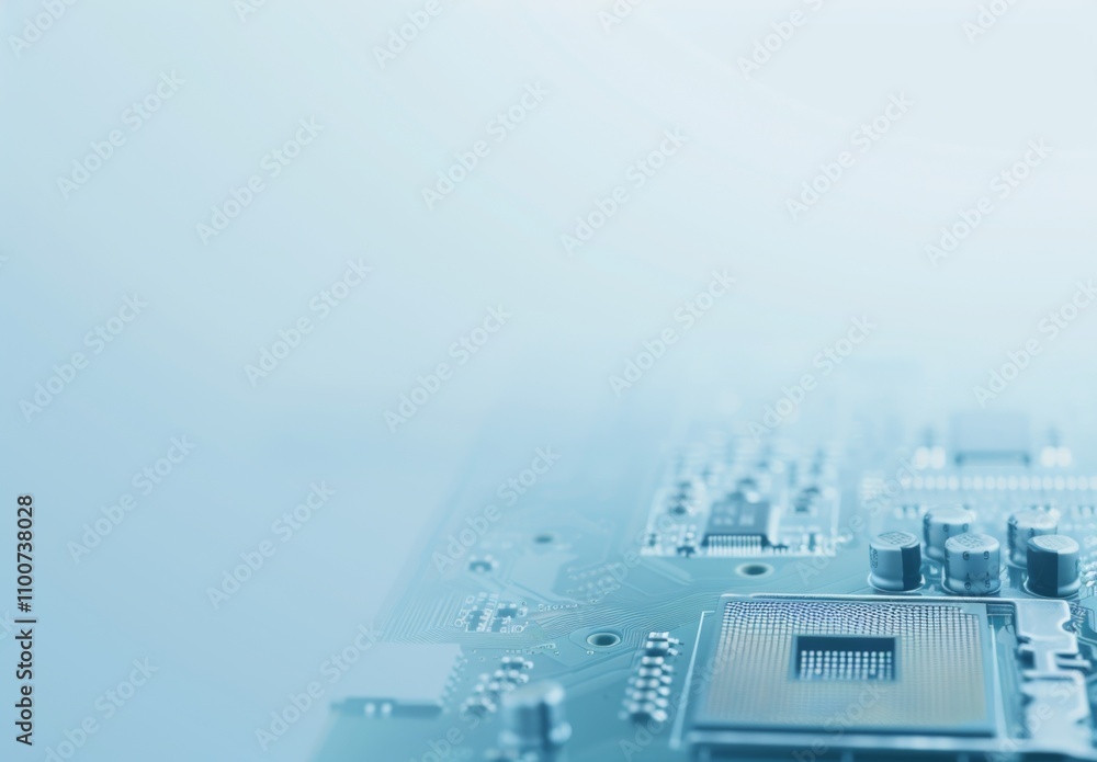 Close-up of a semiconductor chip with detailed electronic components and circuits on clean white background, ideal for tech and engineering projects. Close-up of a semiconductor chip with detailed electronic components and circuits on clean white background, ideal for tech and engineering projects.