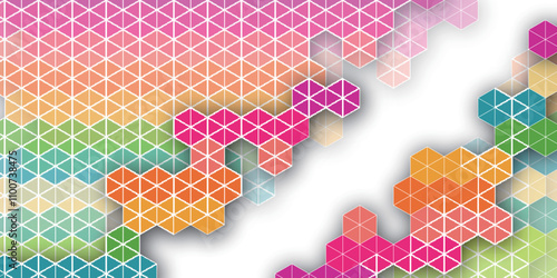 幾何学模様　カラフル　和紙　模様　背景	