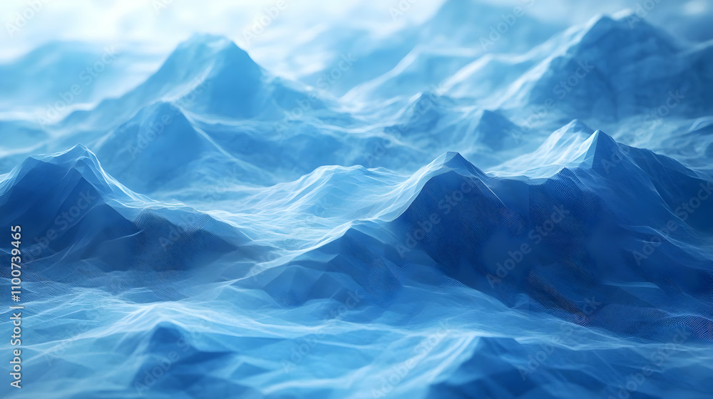 Obraz premium Blue 3D Mountain Illustration