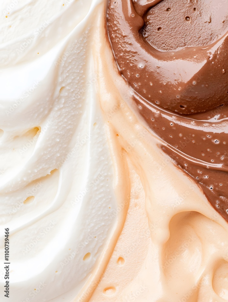 Obraz premium soft serve chocolate and vanilla swirl, Generative AI