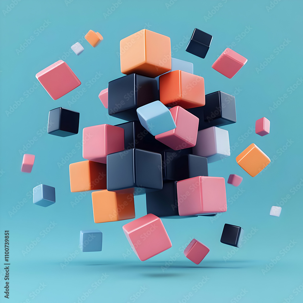 Obraz premium Colorful 3D Cube Abstract Background