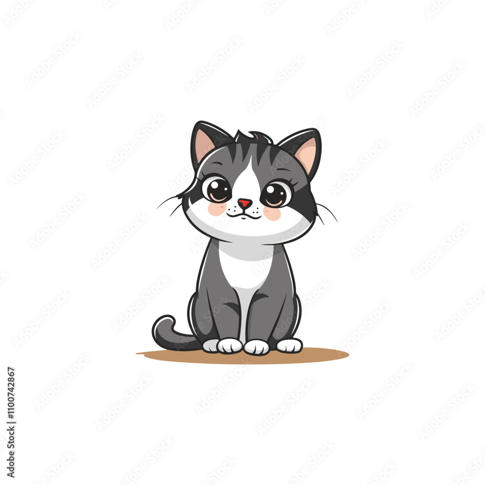 Obraz premium Cute cat mascot logo illustration