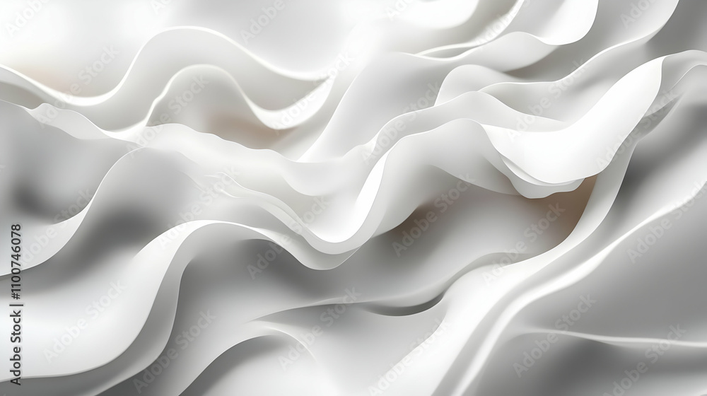 Obraz premium White Wave 3D Abstract Background