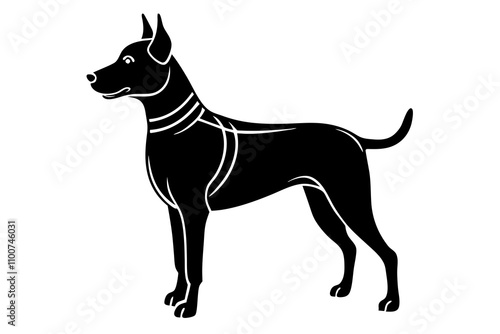 Danish-Swedish Farm Dog Silhouette Vector Illustration