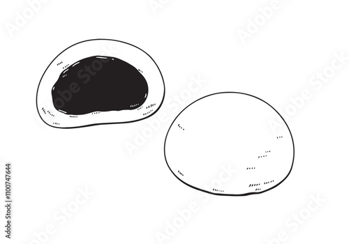 シンプルな大福の線画