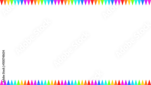 Background white with rainbow border. Vector can be used for banners, posters, power points, templates, slides, etc.