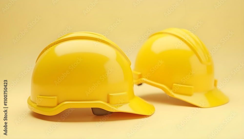 Fototapeta premium 3d render yellow helm safety engineer
