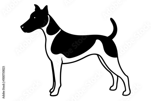 Fox Terrier (Smooth) Dog Silhouette Vector Illustration