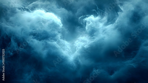 Abstract Blue Cloud Background Illustration