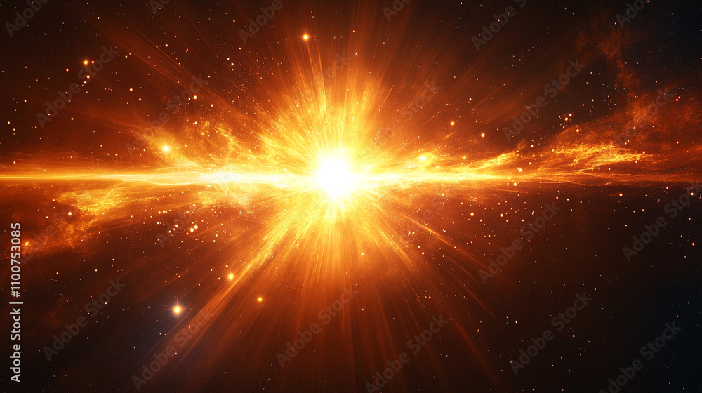 Fototapeta premium Dynamic space warp background illustrating the bending of light and the distortion of space-time conveying the concept of speed and movement suggesting a journey through the cosmos and beyond reality