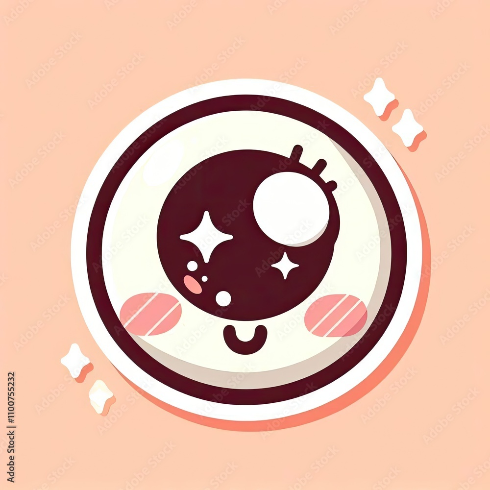 Fototapeta premium cute eye icon sticker illustration, ai