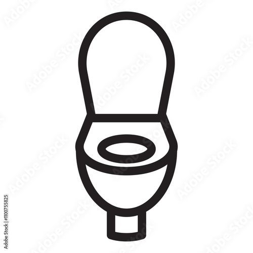 Toilet bowl icon in flat style. WC restroom sign business concept. Toilet line icon bowl sanitaryware vector bathroom. Bidet toilet line icon.