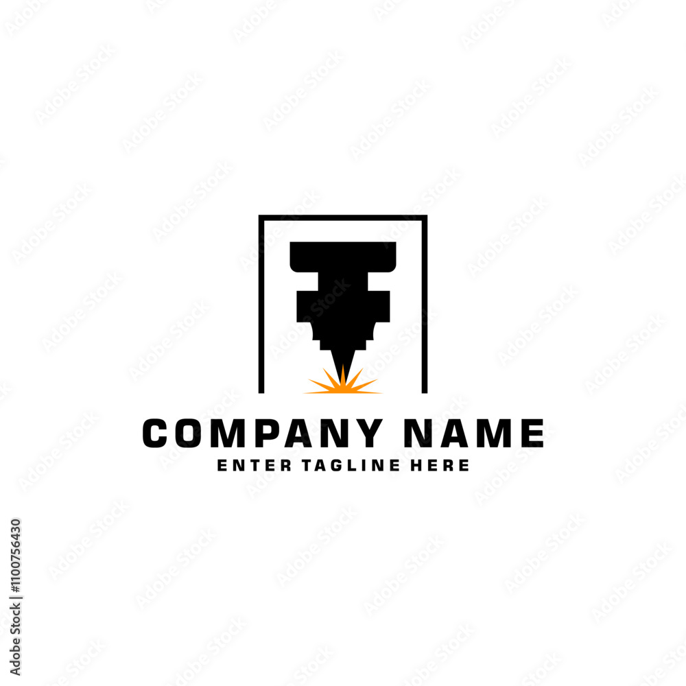 Laser Cutting logo design, laser cutting vector, vintage laser cutting