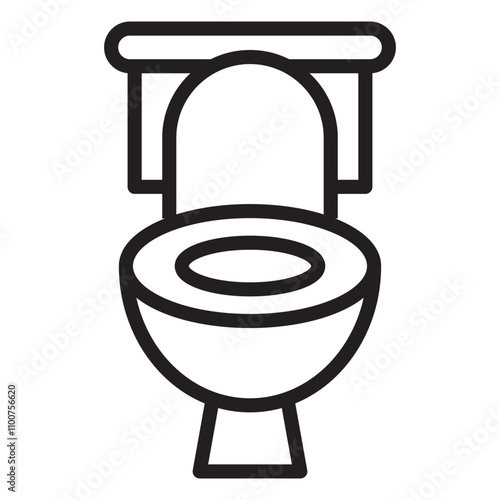 Toilet bowl icon in flat style. WC restroom sign business concept. Toilet line icon bowl sanitaryware vector bathroom. Bidet toilet line icon.