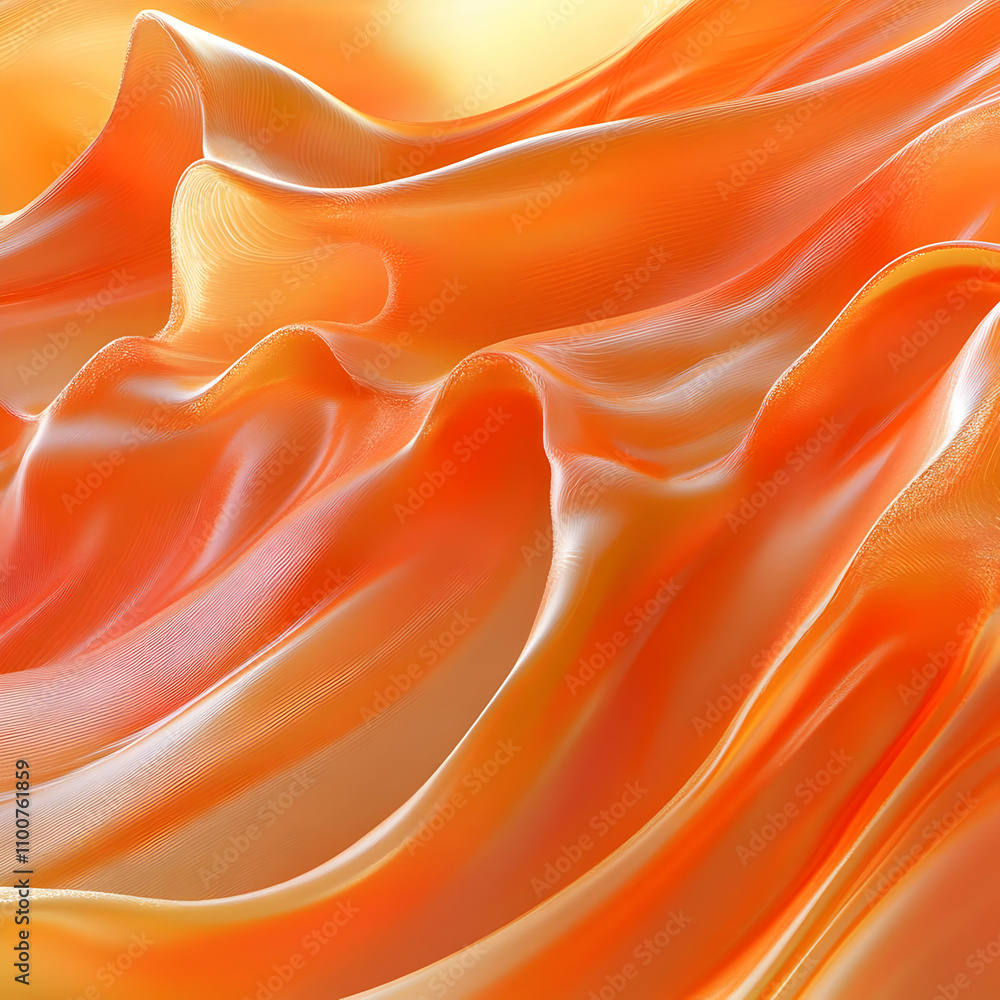 Fototapeta premium Orange Abstract 3D Waves Background