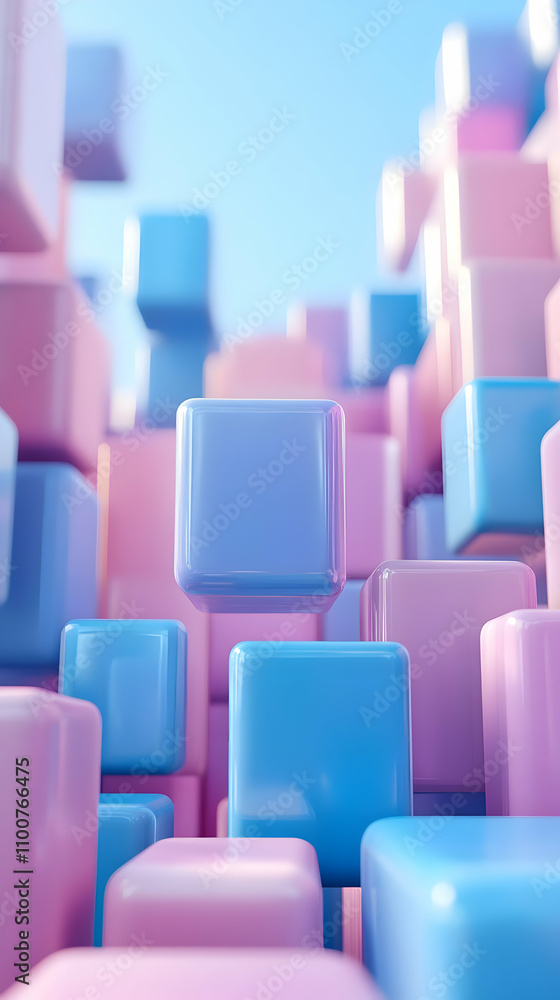 Obraz premium Pastel Cube 3D Illustration