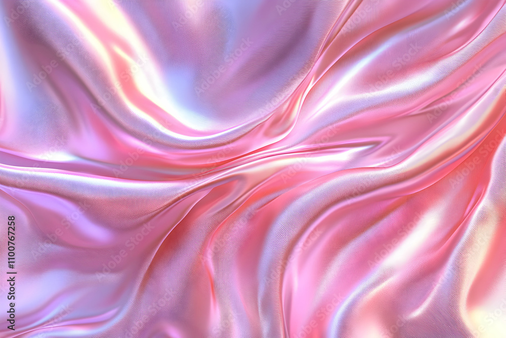 Obraz premium Pink Iridescent Silk Drapes Gracefully