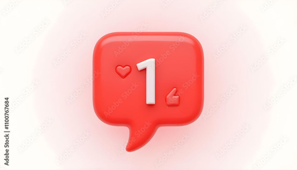 3d render logo icon love chat social media 3d render logo icon love chat social media