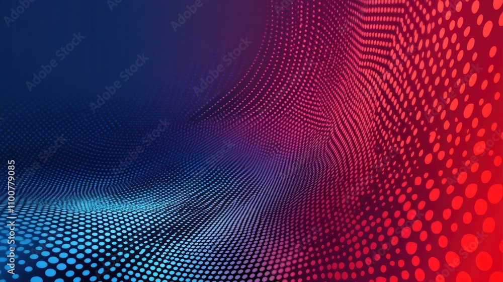 Obraz premium Abstract red blue dot wave pattern background.