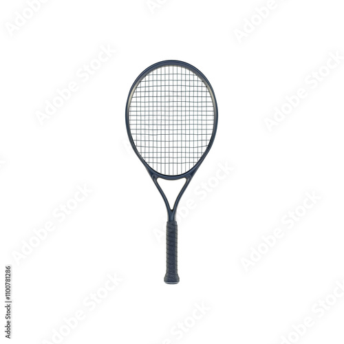 Tennis racket, 100% white background, 3d model, no outline, no s photo