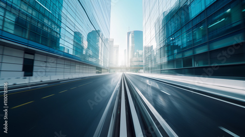 City center financial street car advertising background