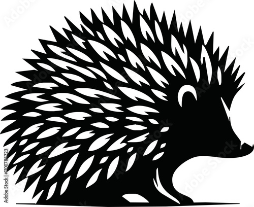 Hedgehog outline and symbols. Dark level variety basic exquisite white foundation Hedgehog animal vector and silhouette icon.