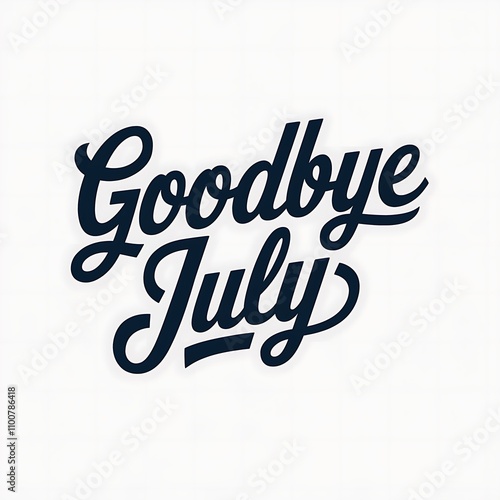 Goodbye July stylized lettering farewell summer month photo