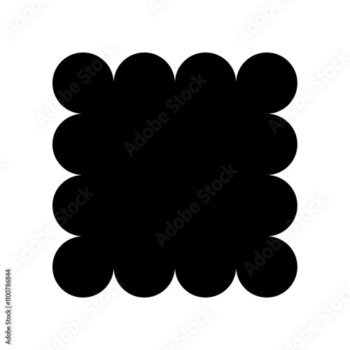 square seashell border frame icon, modern vector isolated on white background.
