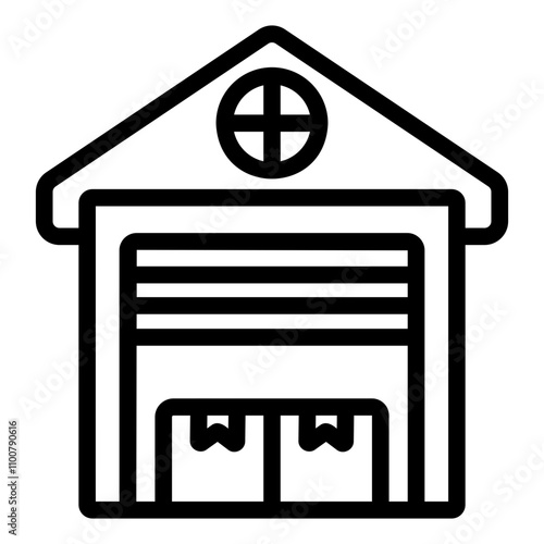 warehouse Line Icon