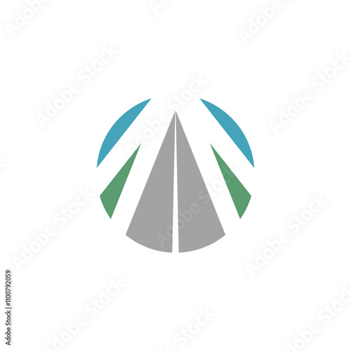 Highway road circle logo icon