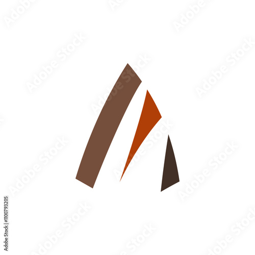stylized letter a logo brown symbol