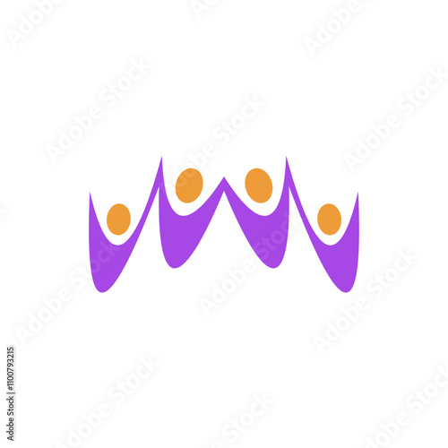 people celebrating winners logo vector symbol